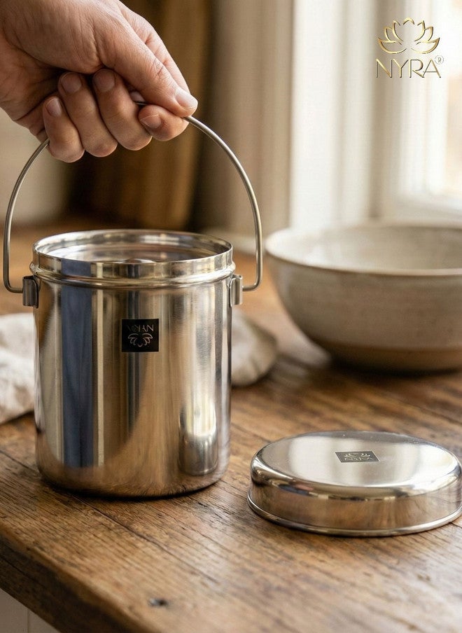 Nyra Kitchenware وعاء حليب من الفولاذ المقاوم للصدأ من نيرا - آمن للغسل في غسالة الصحون - Image 1